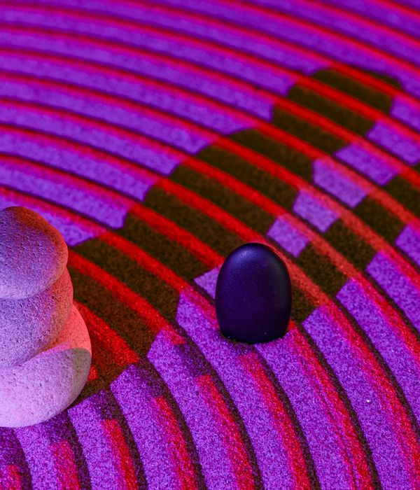 Abstract glowing lines representing inner energy and balance